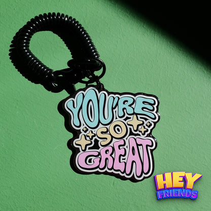 "So Great" KeyRing KeyChain Decor Pendant