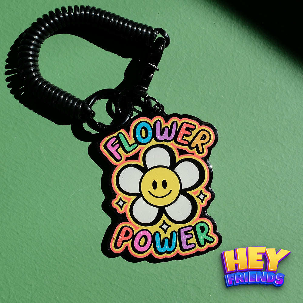 "Flower Power" KeyRing KeyChain Decor Pendant