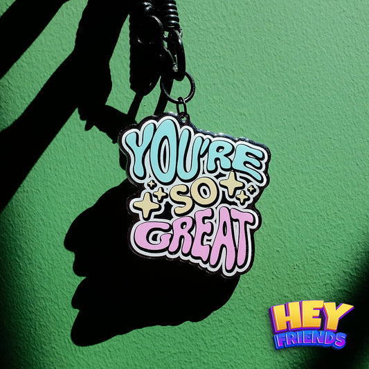 "So Great" KeyRing KeyChain Decor Pendant