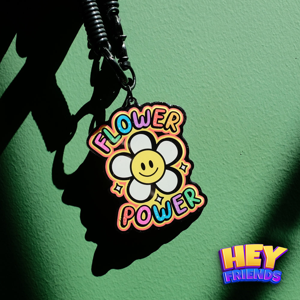 "Flower Power" KeyRing KeyChain Decor Pendant