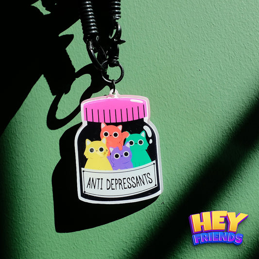 "Cats Bottle" KeyRing KeyChain Decor Pendant