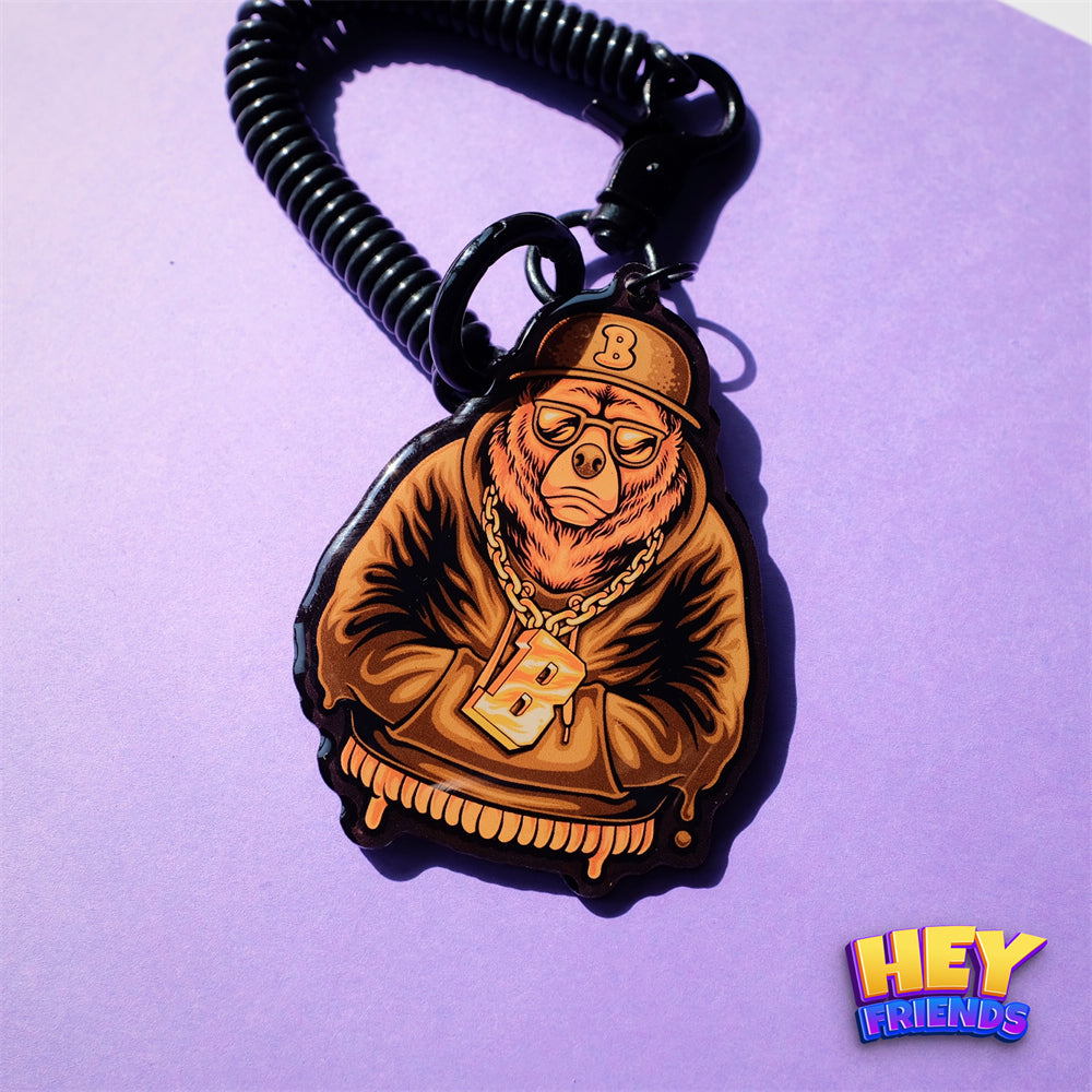 "HipHop Bear" KeyRing KeyChain Decor Pendant