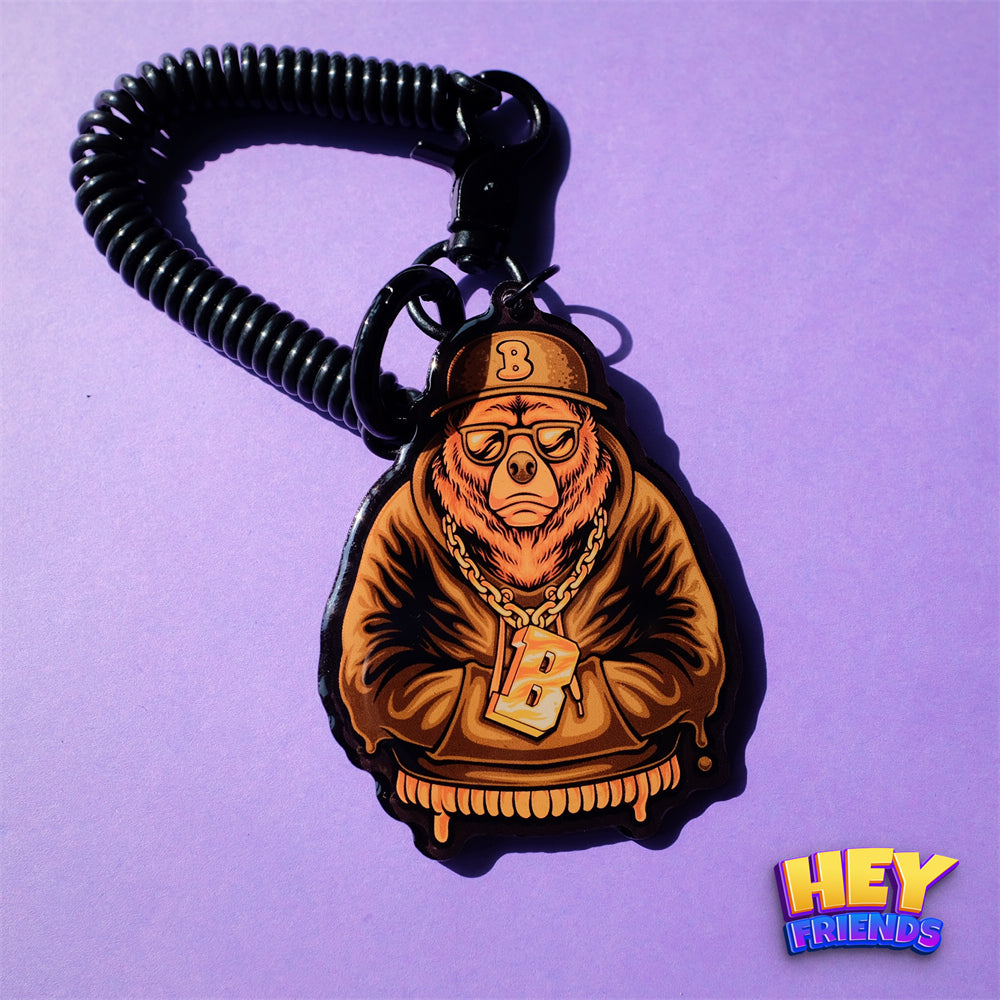 "HipHop Bear" KeyRing KeyChain Decor Pendant