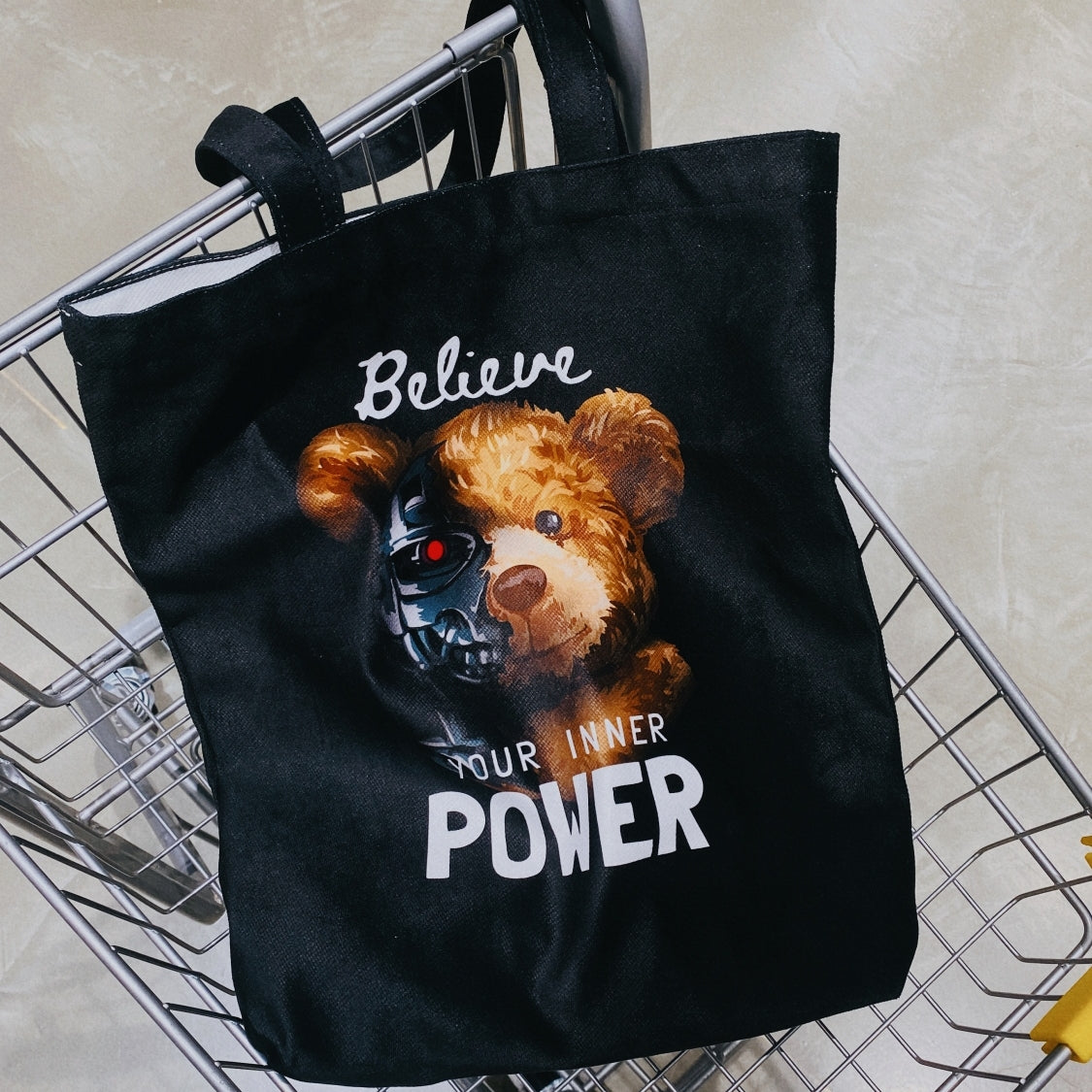 "Power Bear" Tote Bag Canvas Bag